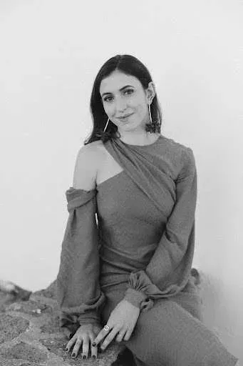 portrait Black-and-white portrait of Lidia Lopez.