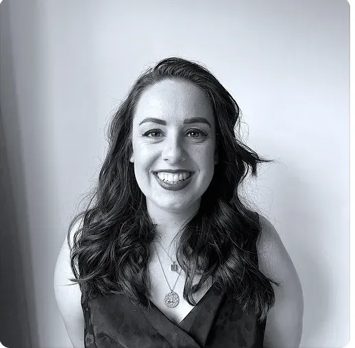 portrait Black-and-white portrait of Sarah Mahoney.